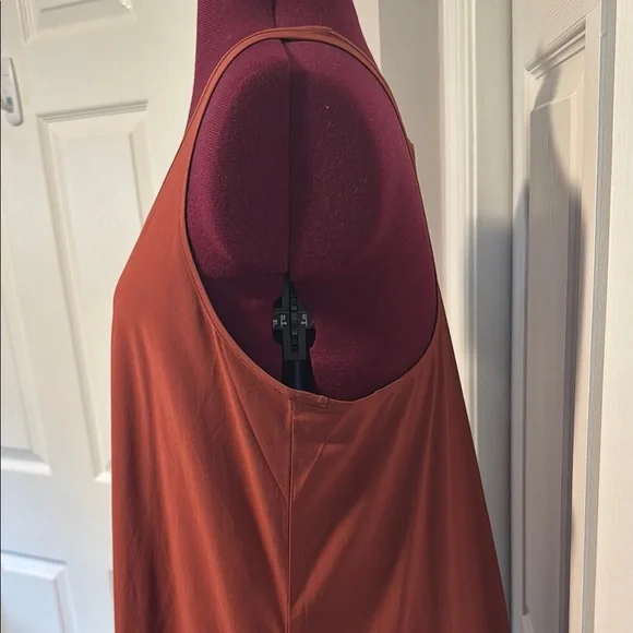 Athleta Terracotta Lightweight Racerbk Tank Presidio Dress with Handkerchief Hem - Picture 4 of 7